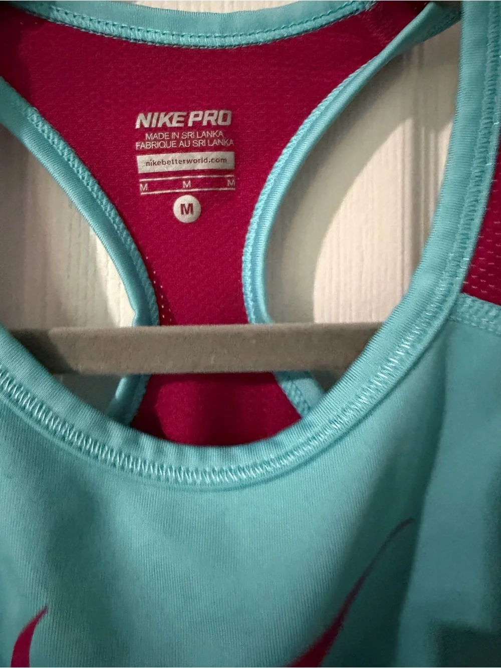Nike Pro Women's Aqua & Berry Sports Bra Youth Medium